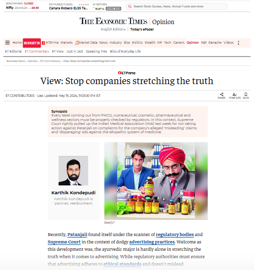 Stop companies stretching the truth - The Economic Times (indiatimes.com)